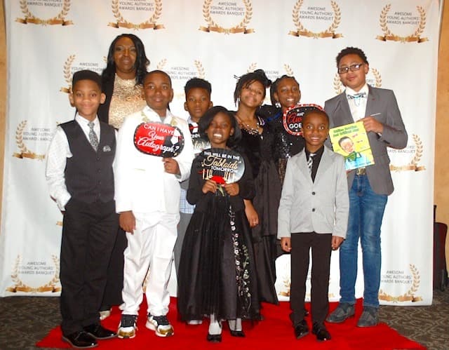 Awesome Young Authors award recipients at the annual red carpet celebration