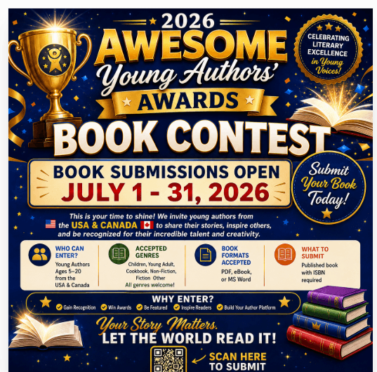 2026 Awesome Young Authors Awards Book Contest announcement
