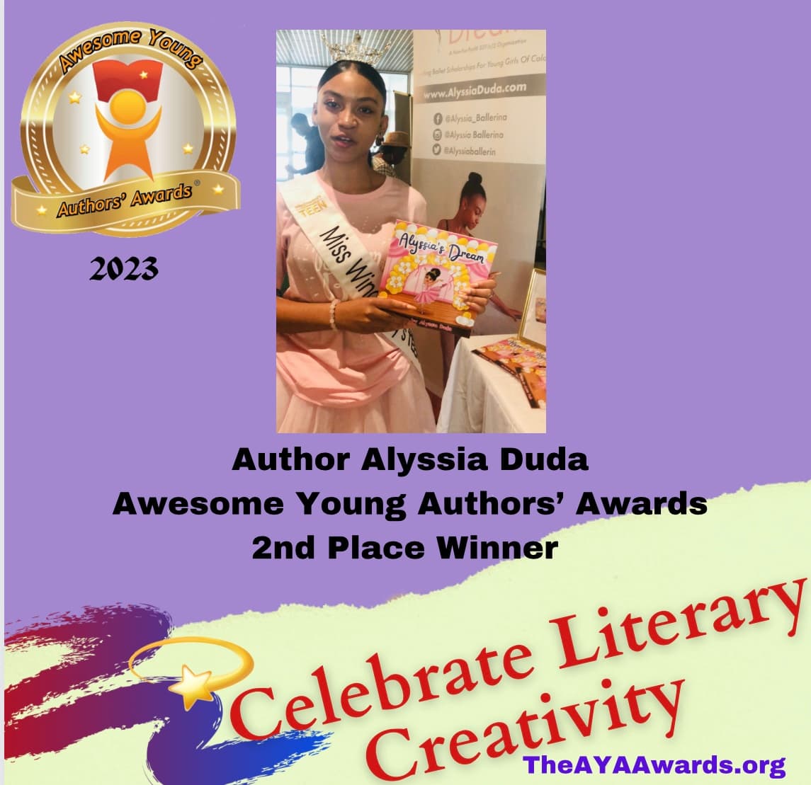 Alyssia Duda, Second place 2023 Awesome Young Authors Awards winner